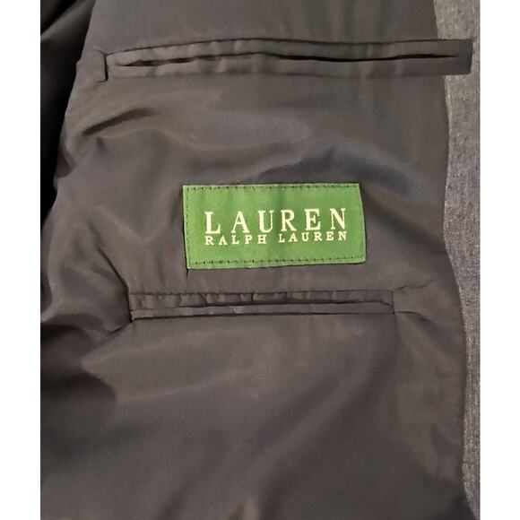 Lauren Ralph Lauren 100% Wool Blazer Jacket Men's Sz 46L Gray 2 Button - Picture 12 of 15